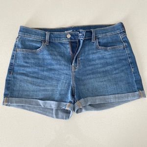 Old Navy blue shorts-size 6 mid-rise